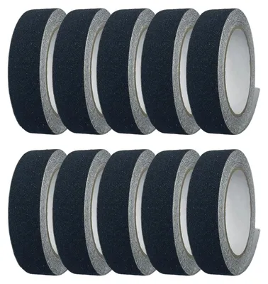 Produktbild von Antirutschband Klebeband Gripband 25mm x 5m 10 Stück Schwarz