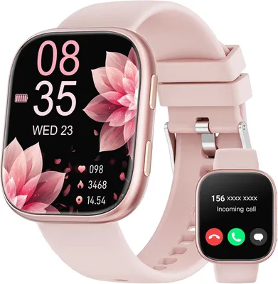 Produktbild von Smartwatch Damen Herren, 1.83" HD Fitnessuhr mit Telefonfunktion, Fitness Tracker mit SpO2 Pulsmesser Schlafmonitor Schrittzähler, 100+ Sportmodi Sportuhr, IP68 Wasserdicht Smart Watch für Android iOS