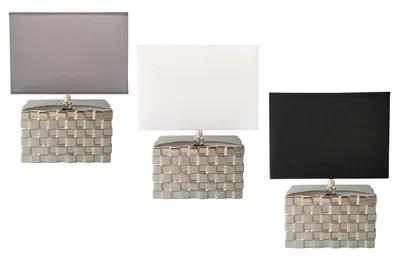 Image de Homea Design Lampe de table en céramique 30cm Lampe de chevet Lampe, Couleur:Gris