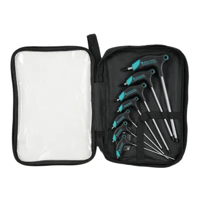 Image de Jeu de 7 clés Allen à poignée en T – Clés Allen de 2,5 à 8 mm à long manche pour la réparation de vélos et de voitures, avec pochette de rangement
