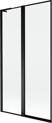 Image de Mexen Mist L Paroi pliante pour baignoire 2 parties gauche 100 x 150 cm, cadre noir, noir - 8A9L-100-011-70-70-L