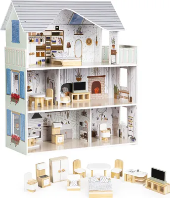 Image de Maison de poupée avec meubles Emma Residence Ecotoys