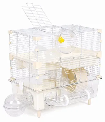Productafbeelding van Petsi NAI-HC51 Kooi voor knaagdieren met accessoires, 3 verdiepingen, wit