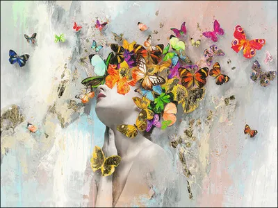 Produktbild von Leinwandbild Butterflies 116x84 cm