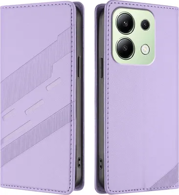 Image de Etui pour Xiaomi Redmi Note 13 4G, étui portefeuille en cuirPolyuréthaneavec fente pour cartes et fonction stand Violett