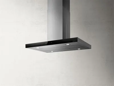 Image de Elica Hotte îlot Joy Island BLIX/A/90 PRF0104628A Acier inoxydable/Noir