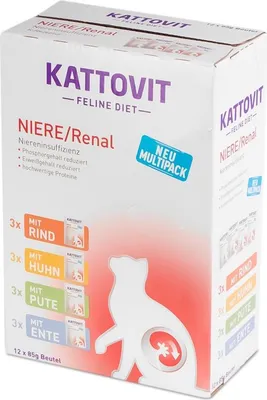 Zdjęcie produktu dla Kattovit Niere/Renal, Dorosły, Wołowina, Kurczak, Kaczka, Turcja, 85 g