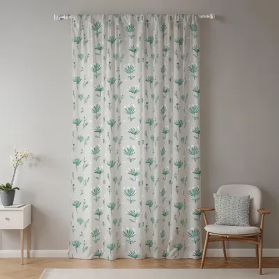 Blumenvorhang 132x214 cm, 1 Paneel, Polyester, Stangentasche, Bauernhaus-Stil