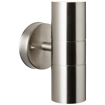 Immagine prodotto di BRILLANTE applique argentata JANDY| Luce Up/Down | dimmerabile con una fonte luminosa adeguata | 2x attacco GU10 max. 18 watt | metallo/plastica | IP44