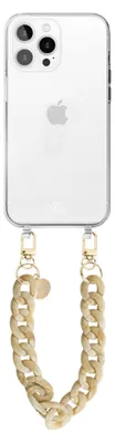 Produktbild von Cream Latte Transparant Cord Hülle - Short Cord  - Kompatibel mit iPhone 12 Pro Max