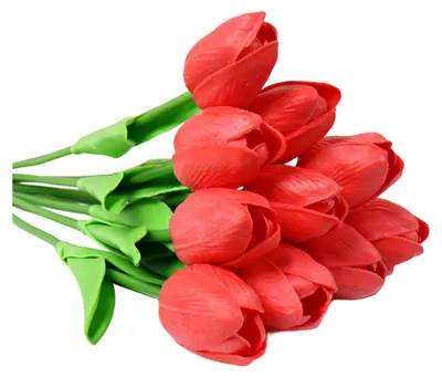 Produktbild von 10 künstliche Tulpenblüten, realistische künstliche Zweige, Tischdekoration für Zuhause, Büro, Party, Muttertag, Valentinstag, Ostern