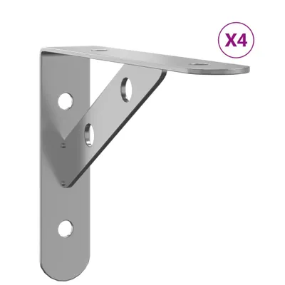 Obrázek produktu pro Policové držáky 4 ks 15 x 2,5 x 11,5 cm stříbrné nerezová ocel