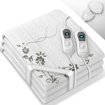 Productafbeelding van Elektrisch warmteonderbed - Verwarmde deken - Ontspannen slapen - Twee temperatuurzones - 160 x 140 cm - Wit