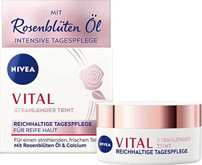 Produktbild von NIVEA Vital Radiant Complexion Rich Day Care, Tagescreme, Frauen, Reife Haut, Gesicht, Anti-Aging, Anti-Falten, Revitalisierend, Glanz, 50 ml