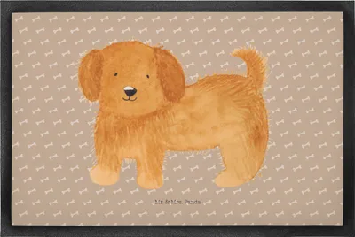 Produktbild von Mr. & Mrs. Panda fußmatte Hund Flauschig 50 x 75 cm - Hundeglück - Geschenk, Schmutzfangteppich, Schmutzfangmatte, Fußabstreifer, Hunde, Süß, Sprüche, Niedlich