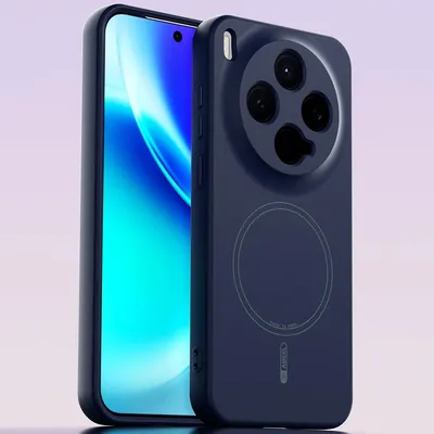 Obrázek produktu pro Magnetické pouzdro pro Vivo X300, kompatibilní s MagSafe, tekutý silikon, nárazuvzdorné a odolné proti poškrábání Tmavomodrá