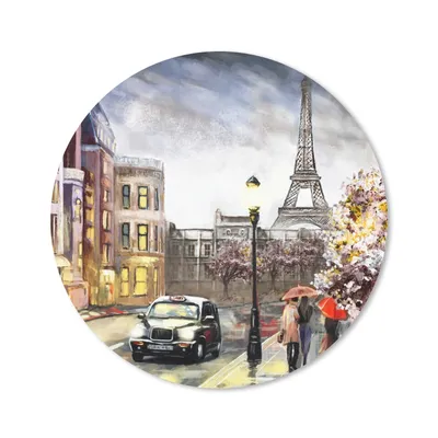 Produktbild von MuchoWow® Mauspad Mousepad Gemälde - Paris - Frankreich - Öl 20x20 cm - Mousepads - Maus Mat - Pad - Mausunterlage - Schreibtischmatte