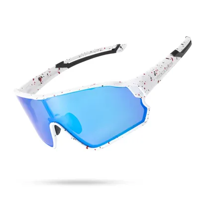 Produktbild von ROCKBROS Sonnenbrille Polarisierte Fahrradbrille Weiß gepunktet