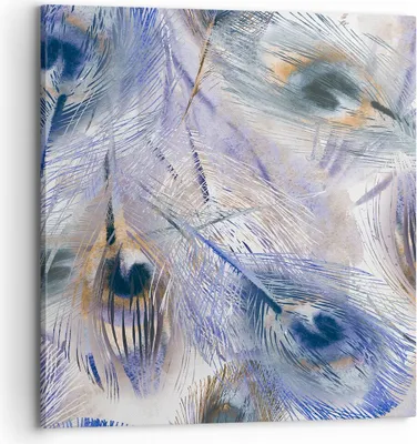 Produktbild von Bild auf Leinwand - Leinwandbild - Pfau Feder modern - 70x70cm - Wand Bild - Wanddeko - Wandbilder - Leinwanddruck - Bilder - Kunstdruck - Wanddekoration - Leinwand bilder - Wandkunst - AC70x70-3424