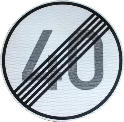 Produktbild von Original RA2 Verkehrszeichen Nr. 278-40 ENDE 40 km/h RAL RSA-21 StVO Baustellenschild Temposchild Verkehrsschild Straßenschild Schild Schilder 600 mm