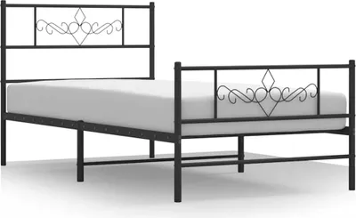 Immagine prodotto di vidaXL Struttura letto con testiera e pediera in metallo nero 80x200 cm