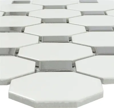 Produktbild von Mosaikfliesen Keramik Octagon Navajo Weiß
