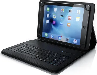 Obrázok produktu pre Klávesnica CSL Bluetooth s ochranným krytom, tabletová klávesnica pre 9-12-palcové tablety, magnetické uchytenie, multimediálne funkčné klávesy, rozloženie QWERTZ