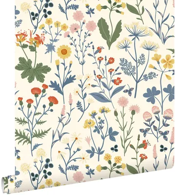 Productafbeelding van ESTAhome behang veldbloemen gebroken wit en meerkleurig 50 x 900 cm