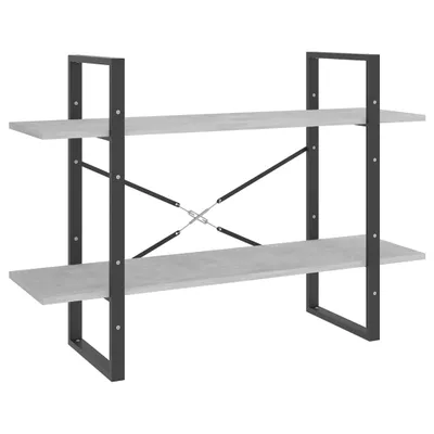 Immagine prodotto di Libreria 2 scomparti grigio cemento 100x30x70 cm materiale legno