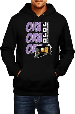 Obrázok produktu pre Pánska Mikina S Kapucňou Japan Anime Manga Jojo Bizzare Adventure Ora Ora Ora, Man 2XL / čierna