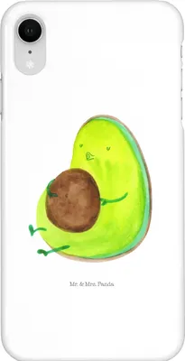 Produktbild von Mr. & Mrs. Panda Iphone XR Handyhülle Avocado Pfeifen - Weiß - Geschenk, Abnehmen, Schwanger, Premium Kunststoff, Handy Case, Diät