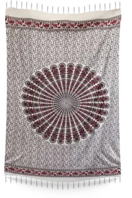 Obrázok produktu pre Woru Sarong Mandala, pareo, opasok, šatka, plážové uteráky (červená farba)