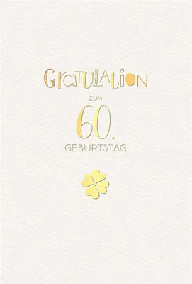 Produktbild von 60. Geburtstag - Karte mit Umschlag - Schriftkarte - mit Goldfolie