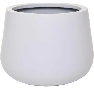 Produktbild von VIVANNO Blumentopf Fiberglas GIRAR Rund, Weiß matt - 36x27 cm