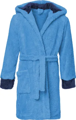Produktbild von Timone Kinder Bademantel mit Kaputze KIDS (Blau/Navyblau (652/616), 110-116)