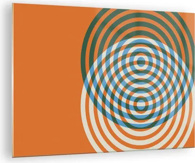 Produktbild von Bilder auf glas - Einteilig - Abstraktion Modern Kreise - 70x50cm - Glasbilder - Wandbilder - Bilder - zum Aufhängen bereit - Wanddekoration aus Glas - Glas Bilder - Wandbild auf Glas - GAA70x50-4448