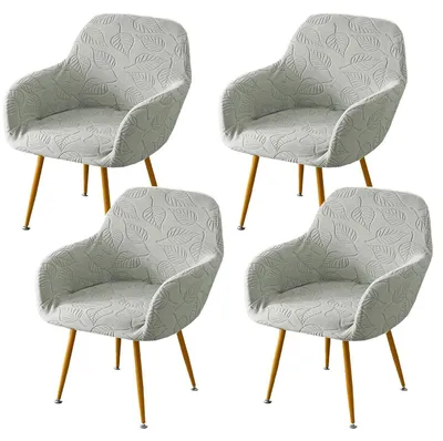 Obrázek produktu pro Potahy na židle s područkami, elastické, 4 kusy, světle šedé, polyester/Elastan