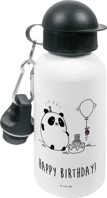Produktbild von Mr. & Mrs. Panda Sportflasche Panda Geburtstag - Weiß - Geschenk, Trinkflasche für den Kindergarten, Kinder, Wasserflasche