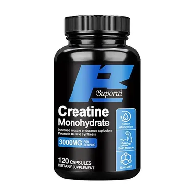 Productafbeelding van Creatinemonohydraat 3000 mg (120 capsules) Voedingssupplement, Kracht, Spieren, Uithoudingsvermogen, Energie, Sport, Fitness