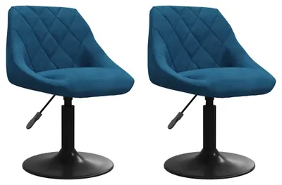 Produktbild von vidaXL Esszimmerstühle 2 Stk. Drehbar Blau Samt