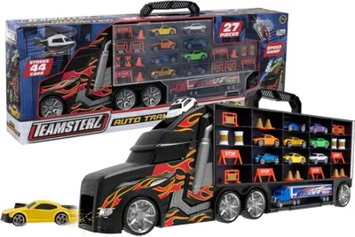 Obrázek produktu pro Teamsterz auto transportér s rampou kufřík 2v1 set s 9 autíčky a doplňky