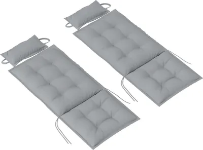 Produktbild von 2er Set Auflage für Sonnenliege Wasserabweisend Liegenauflage für Gartenliege Polsterauflage 50x116x5 cm, Hellgrau