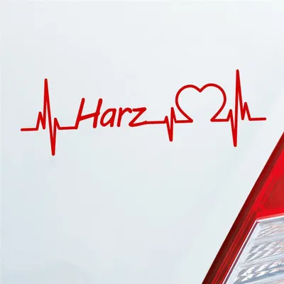Produktbild von Auto Aufkleber Harz Puls Herzschlag mit Ferien Region Motiv 19x6 cm Rot Sticker Heckscheibenaufkleber
