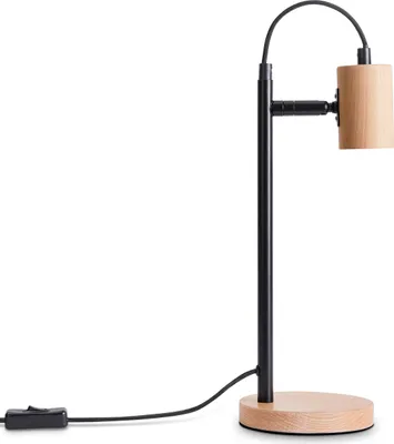 Produktbild von Tischlampe Nachttischlampe E14 Stehlampe Minimalistisch Skandi E27 Holz Fuß