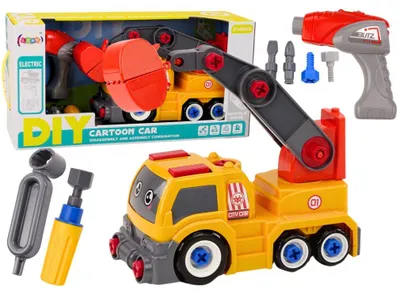 Produktbild von DIY Cartoon LKW orange mit Kran