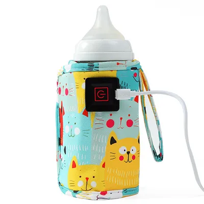 Produktbild von Tragbarer Baby Flaschenwärmer USB mit 3 Temperaturstufen Reise Flaschenwärmer für Kinderwagen Auto Reisen