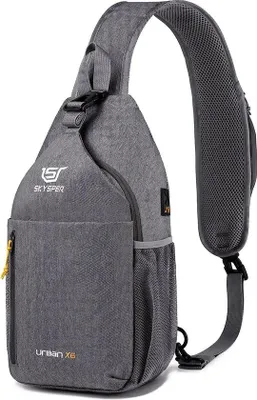 Produktbild von Famanu Sling Bag Leichte Schultertasche für Wandern und Outdoor-Sport - Schwarz