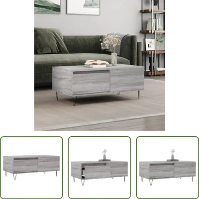 Produktbild von The Living Store Couchtisch Grau Sonoma 90x50x36,5 cm Holzwerkstoff