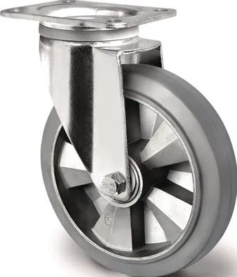 Immagine prodotto di Ruota girevole per impieghi gravosi Ø 250 mm Portata 500 kg Ruota girevole Gomma elastica 135 mm 110 mm