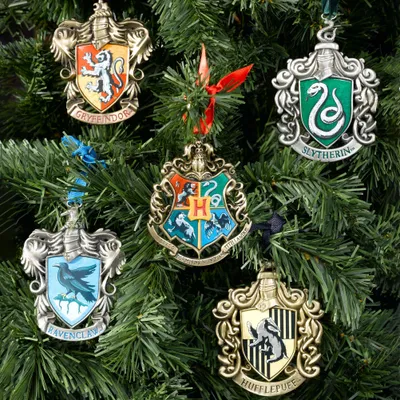 Produktbild von Noble Collection Harry Potter Christbaumschmuck 5er-Pack Hogwarts NOB7333